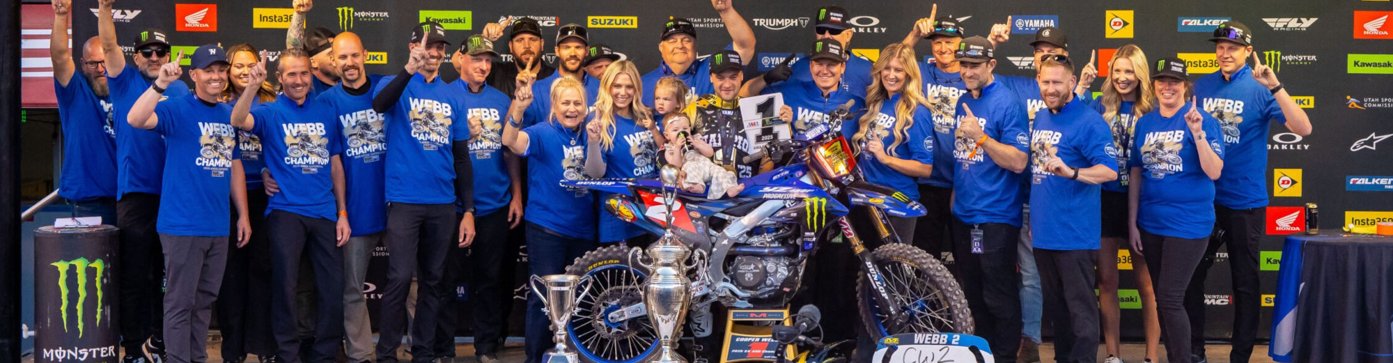 Cooper Webb's team celebrates his championship