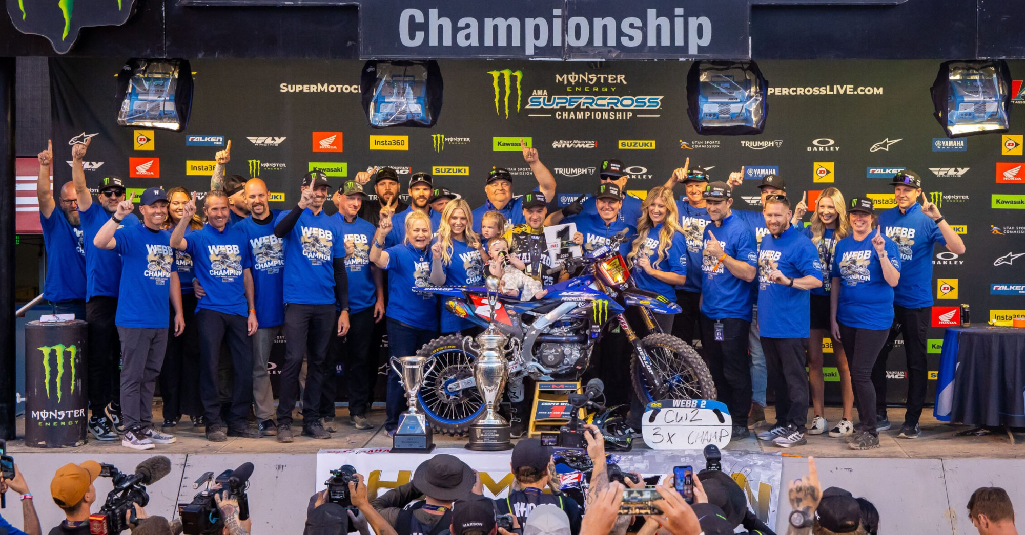 Cooper Webb and team celebrate their championship