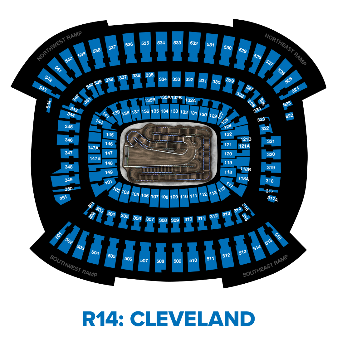Graphic of an aerial view of the seating map